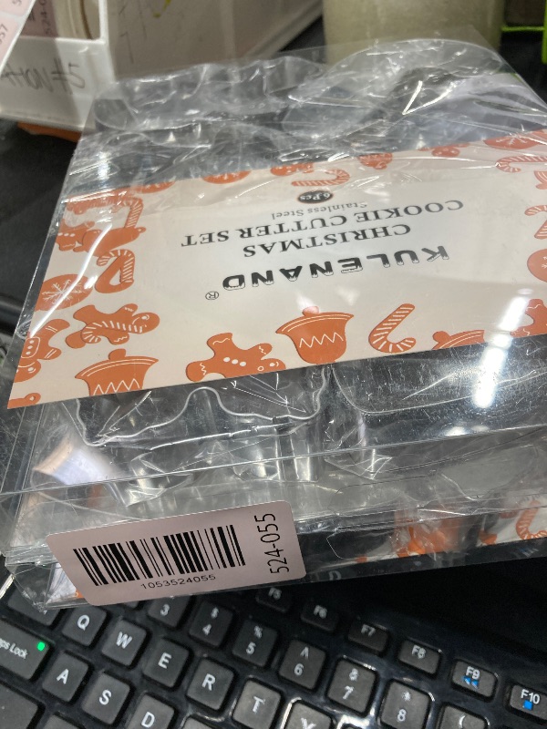 Photo 1 of  2 Large Christmas Cookie Cutters - 6 Pcs 4 Inch Holiday Cookie Cutter - Christmas Tree, Santa Hat, Snowflake, Gingerbread Men, Snowman and Candy Cane Shapes Cookie Molds for Winter Holiday DIY Baking