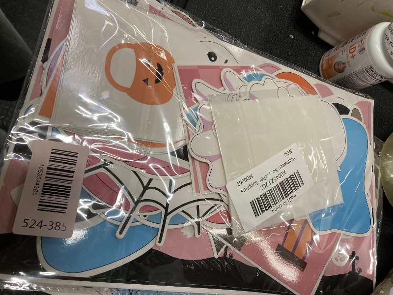 Photo 1 of 2 Halloween Ghost Bulletin Board Set Classroom Decorations Boho BOO Ghost DIY Photos Paper Cutouts Halloween Spider Bat Cutting for School Holiday Back to School Teacher Nursery Classroom Wall Decor