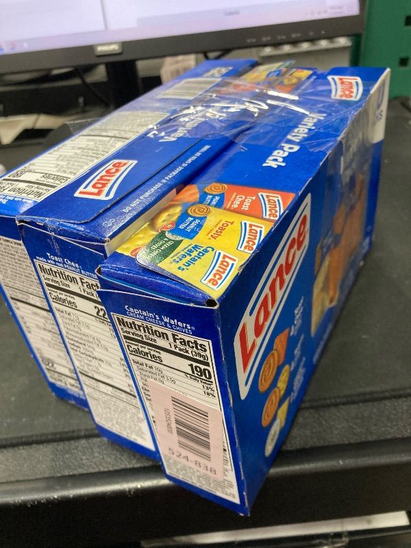 Photo 1 of 3 Lance Sandwich Crackers, Variety Pack, 3 Flavors, 10 Individually Wrapped Packs, 6 Sandwiches Each
