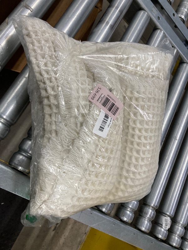 Photo 1 of ***THIS MAT HAS THE TEXTURE & FEEL OF A THROW BLANKET***SUBRTEX Waffle Braided Bath Mat, 24" x 60" Soft Waffle Bath Rugs, Absorbent Non Slip Bathrooom Mats, Machine Washable Area Rug for Bathroom, Quick Dry, White***THIS MAT HAS THE TEXTURE & FEEL OF A TH