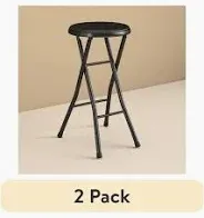 Photo 1 of (2 pack) Mainstays Folding Metal Stool, Black