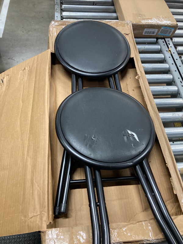 Photo 1 of (2 pack) Mainstays Folding Metal Stool, Black