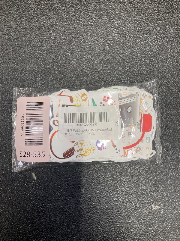 Photo 1 of 100PCS Music Motivational Stickers, Love Music Waterproof Decals for Bumper Water Bottles Laptops Computer Skateboard Scrapbooking (Black)