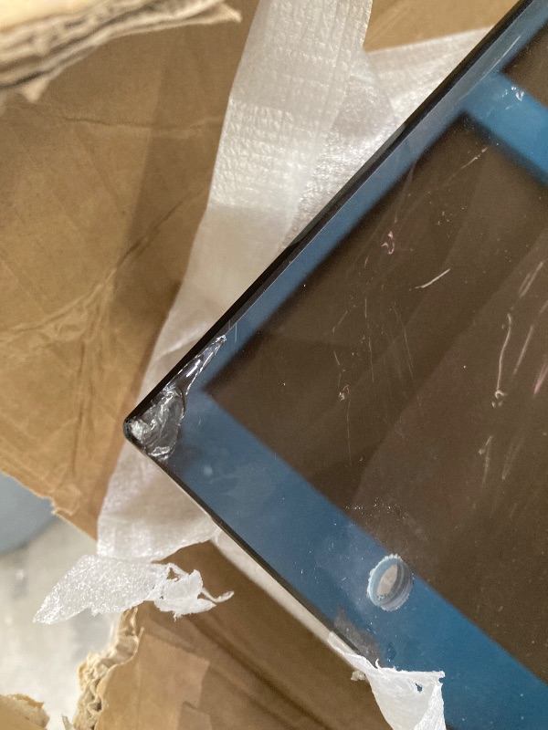 Photo 1 of ***NO INSTRUCTION MANUAL**GLASS HAS SOME CHIPS AND SCRATCHES THAT ARE HARD TO SEE IN PICS***DELAVIN 60" W x 72" H Semi-Frameless Sliding Shower Door with Magnetic Seal Strip, Glass Shower Door with Gray SGCC Tempered Glass, Black Shower Doors with Water S