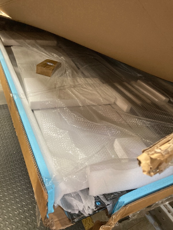 Photo 1 of ***NO INSTRUCTION MANUAL**GLASS HAS SOME CHIPS AND SCRATCHES THAT ARE HARD TO SEE IN PICS***DELAVIN 60" W x 72" H Semi-Frameless Sliding Shower Door with Magnetic Seal Strip, Glass Shower Door with Gray SGCC Tempered Glass, Black Shower Doors with Water S