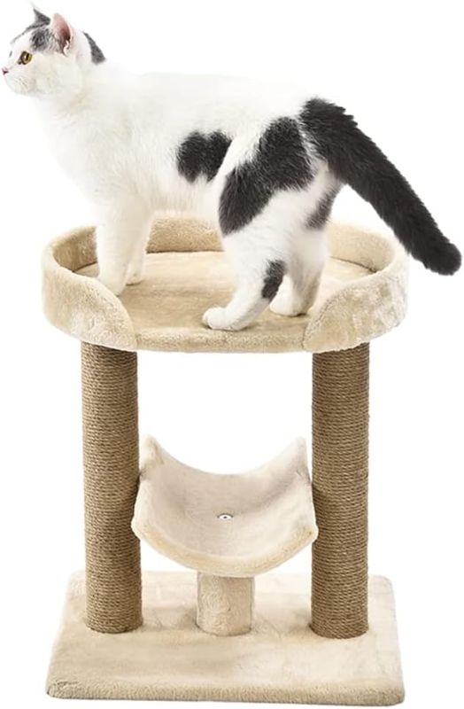Photo 1 of ***(PARTS ONLY -SELLING AS IS )*** 
Amazon Basics Multi- Platform Cat Tree with Scratching Post for Indoor Cats up to 25lbs, 18 x 14 x 22 Inches, Beige