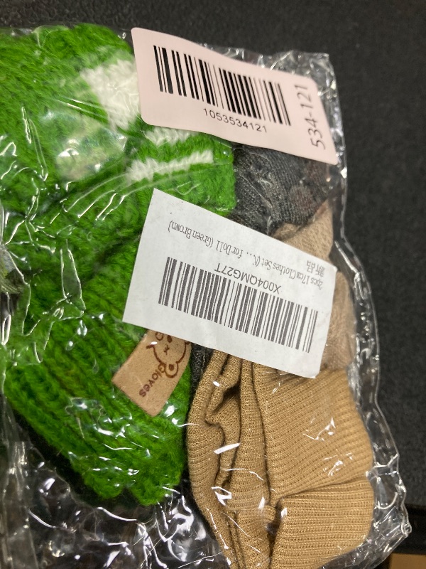 Photo 1 of (2PC) Clothes Suitable for (no Dolls), Hand-Crocheted 3-Piece Accessories Suitable for 17 cm Dolls, Advanced Suit-Rabbit Sweater+hat+Pants, Suitable for Cute Clothes with Unique Style.