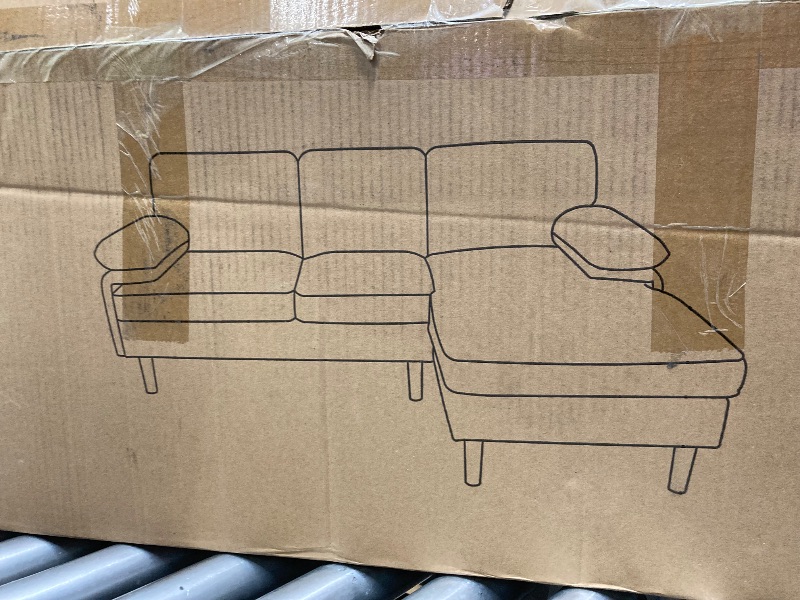 Photo 1 of ***The description is only to the reference***, please see the second photo** Eunon Couch Convertible Sectional Sofa with 3-Seater Sofa, L-Shaped Ottoman Couch with Modern Linen for Apartment, Small Living Room and Small Space (Grey)
