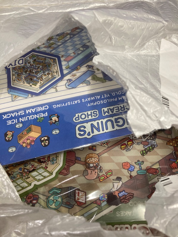 Photo 1 of 12 Sets DIY 3D House Stickers, Fun DIY Stickers Scene Make Your Own Mini Room Scene, Cute 3D Miniature Scene Stickers, Creative Versatile Stacking House Stickers for Adults Kids Relief Stress (l)