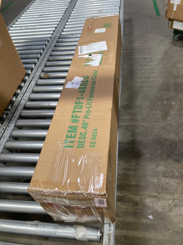 Photo 1 of ***LIGHTS DO NOT WORK***National Tree Company 4 ft Pre-Lit Flocked Downswept Forestree Mini Artificial Christmas Tree,100 Clear Lights, 308 Tips, Metal Plate Base, Green