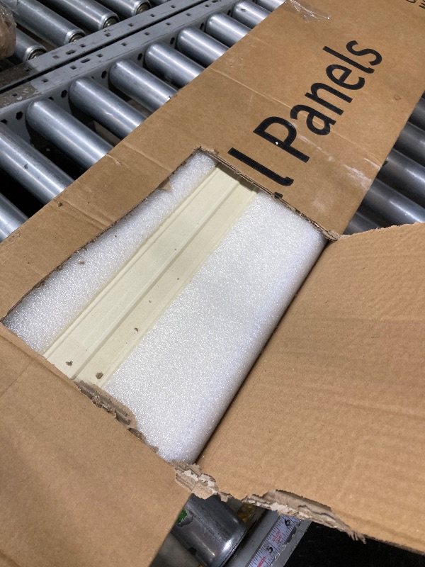 Photo 1 of **SOME DAMAGE TO ENDS-SEE PICS***OUZUGIE WPC Acoustic Slat Wall Paneling, 8-Pack 96 x 6 Inches 3D Wall Panels for Interior Wall Decor,Living Room,TV Background,Study Room,Office Spaces,Bedroom,High Grille (Walnut)