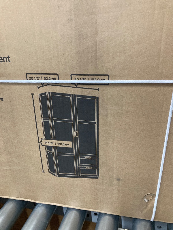 Photo 1 of ***BOX 2 OF 2 ONLY/INCOMPLETE SET***Sauder Select Multipurpose Bedroom Armoire Wardrobe Closet Pantry Storage Cabinet with Storage Drawers and Hanging Rail, in Soft White finish