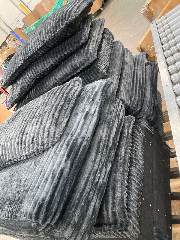 Photo 1 of Vesgantti 109" U Shaped Cloud Sectional Sofa, Comfy Corduroy Upholstered Sectional Modular Sofas for Living Room, Modern Modular Couch with 2 Ottoman Deep Seat, Dark Grey