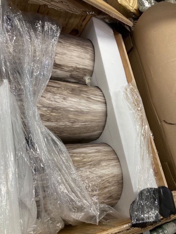 Photo 1 of ****legs alone******** Meridian Furniture 99095Brown-CT Sassari Collection Art Deco Indoor/Outdoor Concrete Coffee Table in Brown Marble Finish, 47.5" W x 24" D x 16" H, Brown