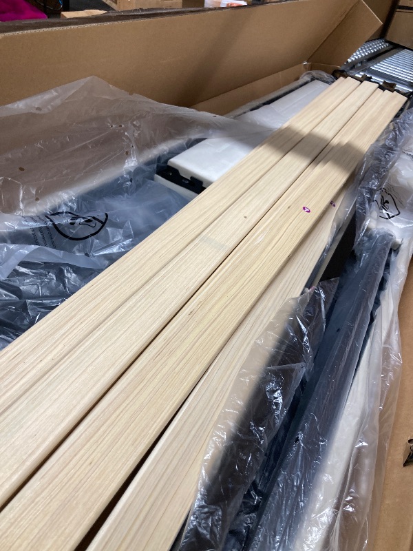 Photo 1 of -------------- PARTIAL SET ----------- ***MISSING PARTS -SELLING INCOMPLETE AS IS )  
HAOARA King Size Bed Frame,King Size Platform Bed Frame and Velvet Upholstered Headboard with Strong Wood Slats, Box Spring Optional, Mattress Foundation, Easy Assembly 