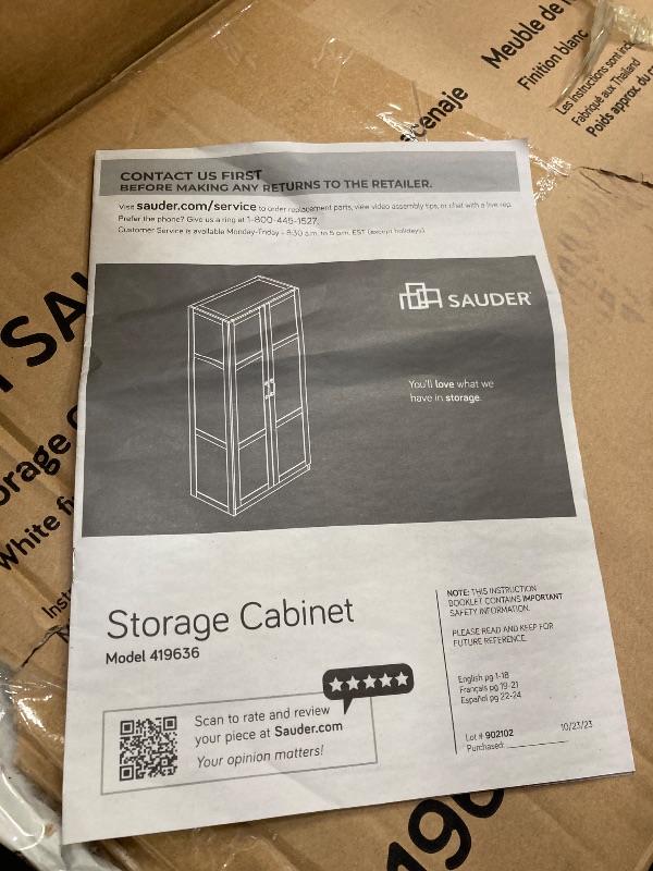 Photo 1 of ***HARDWARE IS MISSING***Sauder Select Storage Cabinet/ Pantry cabinets, White finish***HARDWARE IS MISSING***