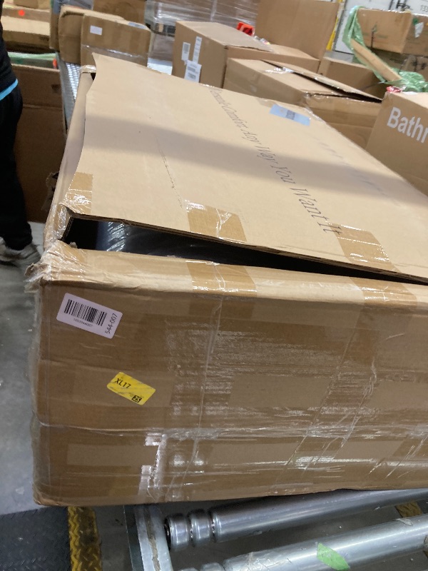 Photo 3 of CozyMine 108'' Modular Sectional Couch, Modern 3-Seater Boneless Cloud Sleeper Sofa, L-Shaped Convertible Sectional with Non-Slip Bottom, No Assembly Required, Deep Seats Couch for Living Room, Grey