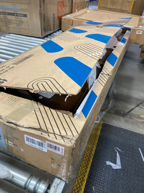 Photo 1 of ***MISSING FIREPLACE/BOX 1 OF 2 ONLY/ONLY THE STAND***Furmax Farmhouse Fireplace TV Stand for TVs Up to 65 Inch Highboy Entertainment Center with Open Storage and Side Cabinets Rustic Media Console Table with Barn Doors for Living Room (Barnwood)