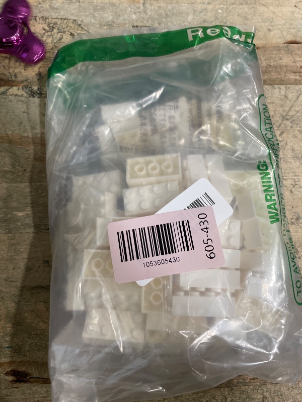 Photo 1 of 100 Piece Bulk 2x4 Building Bricks, Compatible with Lego, Flat White Bricks
