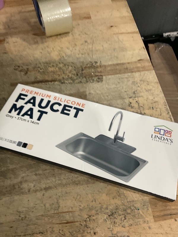 Photo 1 of 14.6” Silicone Faucet Mat For Kitchen Sink, Kitchen Sink Splash Guard Behind Faucet, Kitchen Faucet Mat For Kitchen Sink, Kitchen Sink Faucet Mat Splash Guard and Sink Water Splash Guard (Beige)