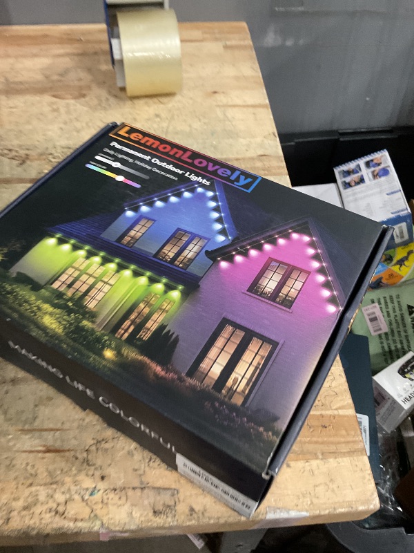 Photo 1 of ***RECOMENDED FOR PARTS/ MISSING PIECES*** lemonlovely Permanent Outdoor Lights -RGB Eaves Lights 200FT with 100 LED IP67 Waterproof, Smart Outside LED Christmas Lighting for House, Eternity Light for Holiday, Daily Lighting