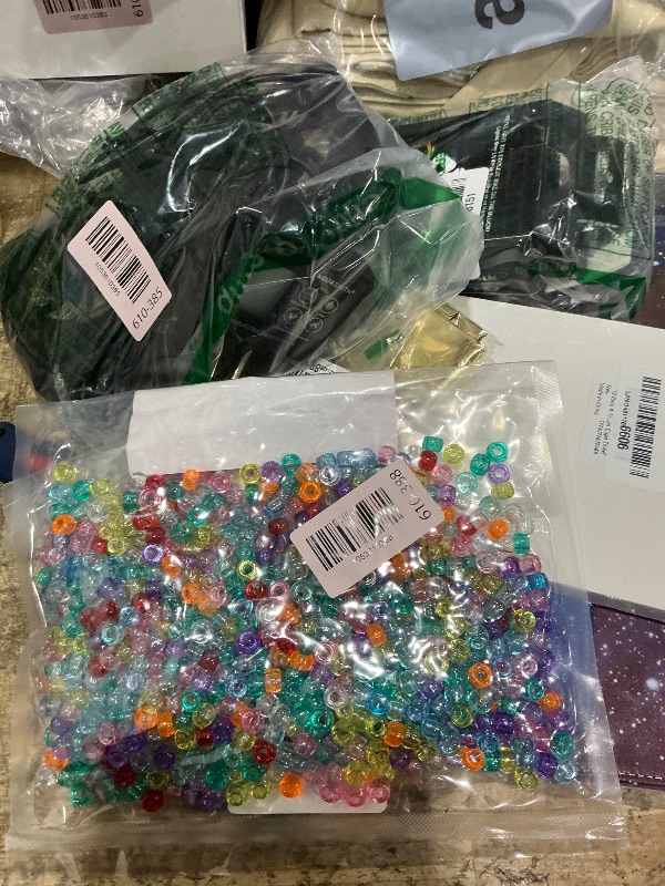 Photo 1 of 1000+pcs Glitter Pony Beads Bulk, Acrylic 9mm Large Plastic Bead for Bracelets Big Hole Hair Braids Crafts DIY Projects