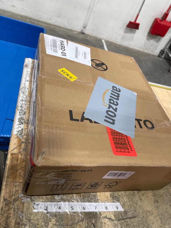 Photo 1 of **FACTORY SEALED** Lazzanto Night Stand Bedside Table Bedroom - Nightstand with Charging Station & LED Light Strip, Bed Side End Table with Storage Shelf & 3 Fabric Drawers, U-S-B Ports & AC Outlets, Rustic Brown