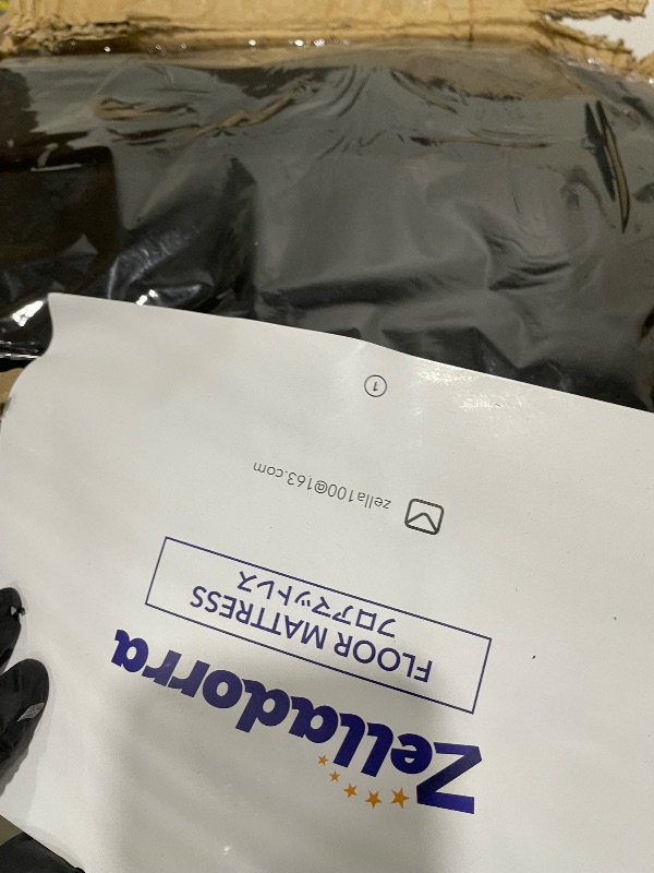 Photo 1 of **ITEM FACTORY SEALED** Zelladorra Japanese Floor Mattress, Futon Mattress with Portable Storage Bag and Washable Cover, Roll Up Thick Tatami Mat Suitable for Camping, Guest Room, Black, Full