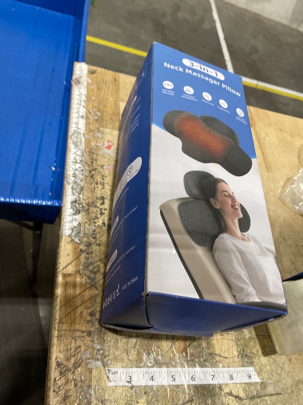 Photo 1 of **FACTORY SEALED** UQHH 3-in-1 Neck Massager Pillow with Heat, Vibration and Cervical Traction, Ergonomic Neck Support Aid and Neck Support Pillow for Pain Relief, Deep Tissue Neck and Shoulder Massager