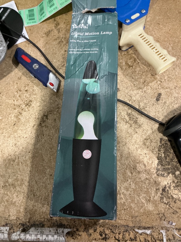 Photo 1 of **DENTED**Vanful Magma Liquid Motion Lamp with Black Base for Adults Blue Lamps with White Wax for Kids Mood Lamps Perfect Presents for Christmas Thanksgiving Day NightLight with 25W Bulb