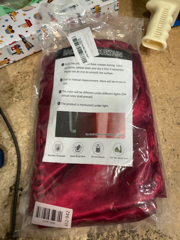 Photo 1 of 10 x 7 Feet Burgundy Backdrop Curtain for Partie, Background Curtains for Photoshoot, Birthday, Wedding, Halloween, Thanksgiving, Christmas, New Year Party Decorations 5Ft x 7Ft, 2 Panels