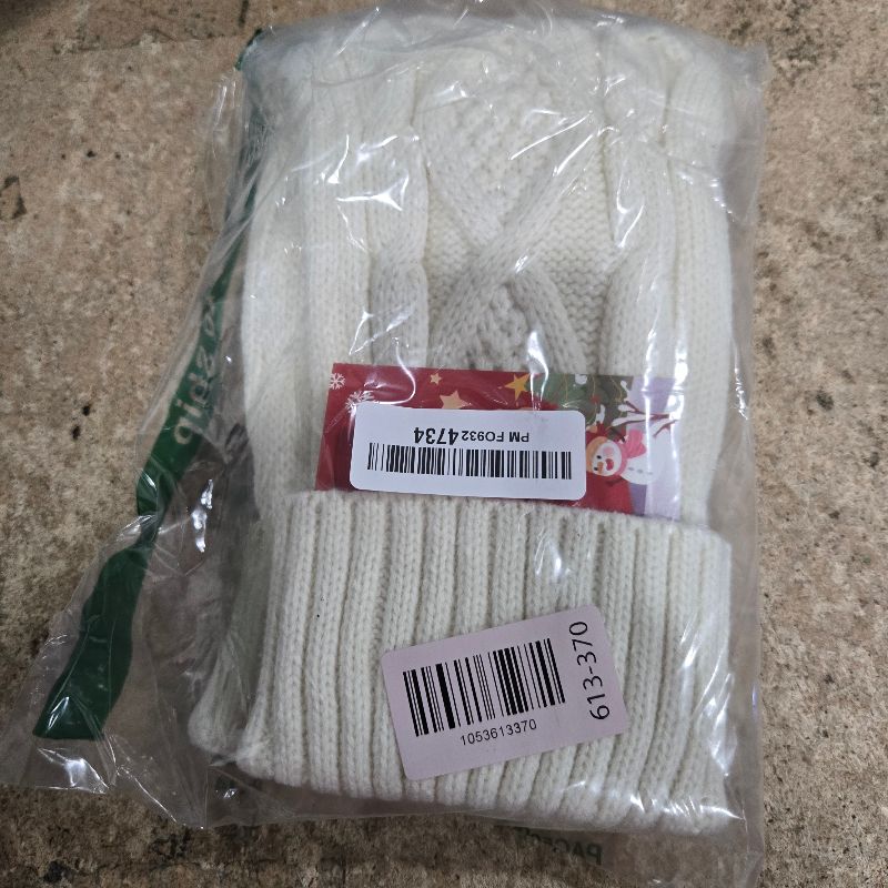 Photo 1 of 2 Pack Christmas Stockings, 14 Inches Cable Knitted Stocking Gifts & Decoration for Family Holiday Xmas Party Decor, Ivory White