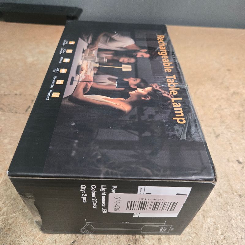 Photo 1 of 2 Pack Rechargeable Table Lamp - Cordless LED Lamp with 6000mAh Battery Operated LED Desk Lamp, Portable Table Light Outdoor for Dinner Patio Restaurant Bar Bedroom Coffee Shop Night Light(Black)