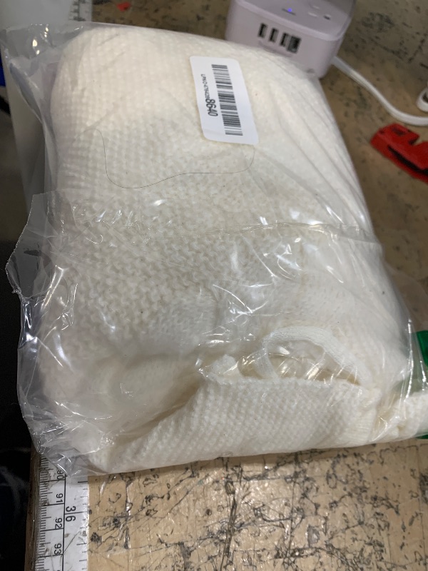 Photo 1 of 36 Inch White Knitted Christmas Tree Skirt: Small Thick Cable Knit Round Cream Tree Skirt for 4-6FT Tree Rustic Neutral Farmhouse Christmas Tree Decorations Tree Base Cover