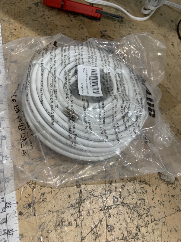 Photo 1 of G-PLUG 50FT RG6 Coaxial Cable Connectors Set - High-Speed Internet, Broadband and Digital TV Aerial, Satellite Sky Cable Extension- Weather-Sealed Double Rubber O-Ring and Compression Connectors White