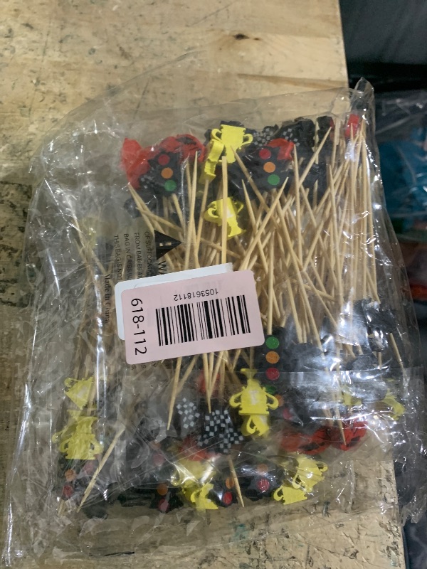 Photo 1 of 200 Pcs Racing Car Cocktail Picks,4.7 Inch Toothpicks for Appetizers Truck Theme Race Birthday Party Supplies