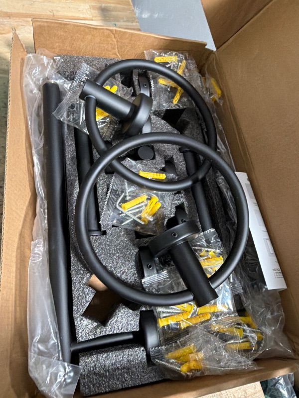 Photo 1 of 10 Pieces Towel Bar Set Matte Black Bathroom Hardware Set Includes 23.6 Inch Towel Bar,Stainless Steel Towel Holder-Towel Racks Set Wall-Mounted Bathroom Accessory Set