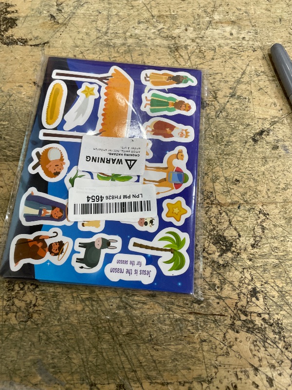 Photo 1 of 32 Sheets Christmas Nativity Stickers, Make a Nativity Scene Sticker Jesus Birth Stickers, Christmas Crafts for Kids, Religious Bible Scene Party Favor Christian Craft School Classroom Activity