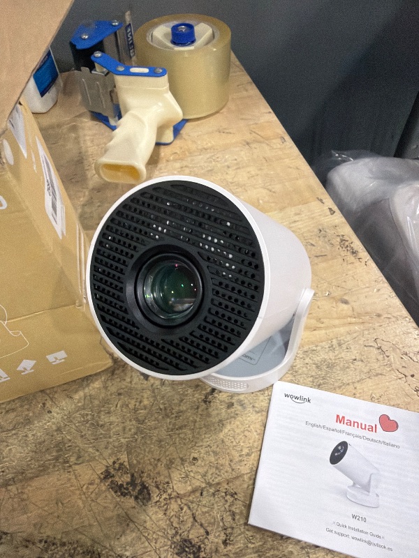 Photo 1 of [Built-in Apps & 2026 Upgraded] Mini Projector with WiFi 6 and Bluetooth 5.4 Support 4K 1080P Auto Keystone 180° Rotatable Projector Portable Compatibile with HDMI/TV Stick/Memory Stick/Laptop, White