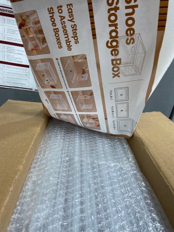 Photo 1 of ***PArts Only*** Amllas 8 Pack Shoe Boxes Clear Plastic Stackable, Large Shoe Storage Organizer with Lids,Drop Side Shoe Containers for Entryway,Sneaker Storage Fit up to US Size 13 (13’’x 10.6”x 8.3”)