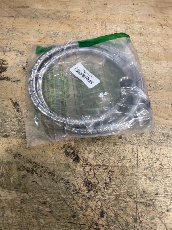 View 2 of ?UPGRADED?4FT Stainless Steel Washer Hoses with 90 Degree Elbows by Beaquicy - 2 Pack No-Lead Burst Proof Hot & Cold Water Connection Inlet Washer Supply Lines