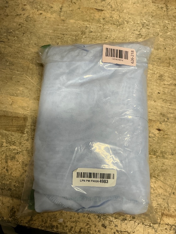 Photo 1 of 10ft x 10ft Baby Blue Chiffon Backdrop Curtain with Lights String for Parites Wedding Light Blue Curtains Photo Backdrop Drapes for Baby Shower Birthday Party Home Decorations