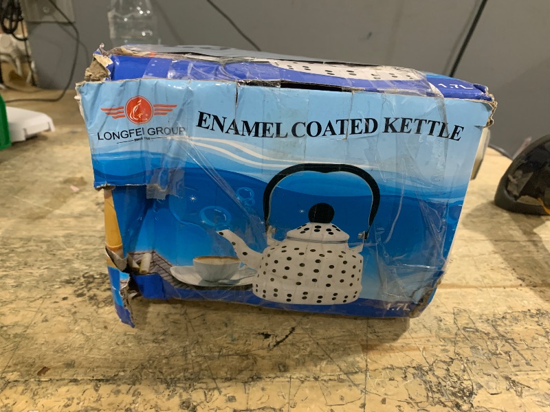 View 2 of 1.8Quart Vintage Enamel Tea Kettle Stovetop for Kitchen,Small Tea Pot for Stove Water Kettle with Red White Spots,Hot Water Teapot Coffee Pot for Gas,Induction,Electric,Valentines Gift(No Whistling)