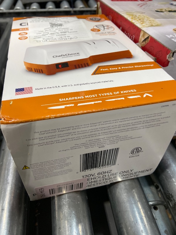Photo 1 of  diChef'sChoice 3-Stage Electric Knife Sharpener, White/Orange, D203