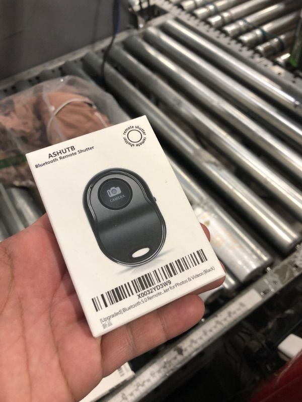 Photo 1 of [Upgraded] Bluetooth 5.0 Remote Shutter for iPhone & Android Camera Wireless Remote Control Selfie Button for iPad iPod Tablet, HD Selfie Clicker for Photos & Videos (Black)