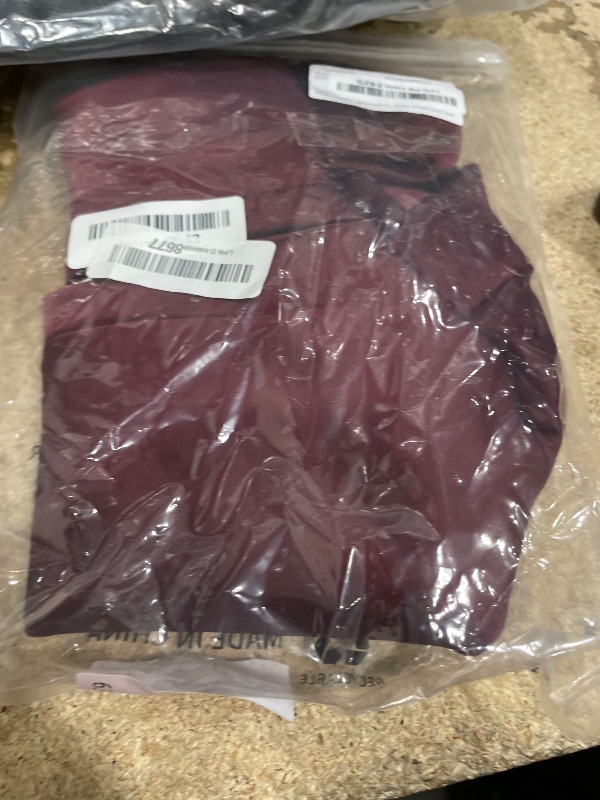 Photo 1 of **PLUM/DARK MAROOON***ANRABESS Women Long Sleeve Shirts Rib Knit Slim Fit Tops Basic Tee 2025 Fall Outfits Casual T-Shirt Underscrubs Layer Clothes Charcoal Large