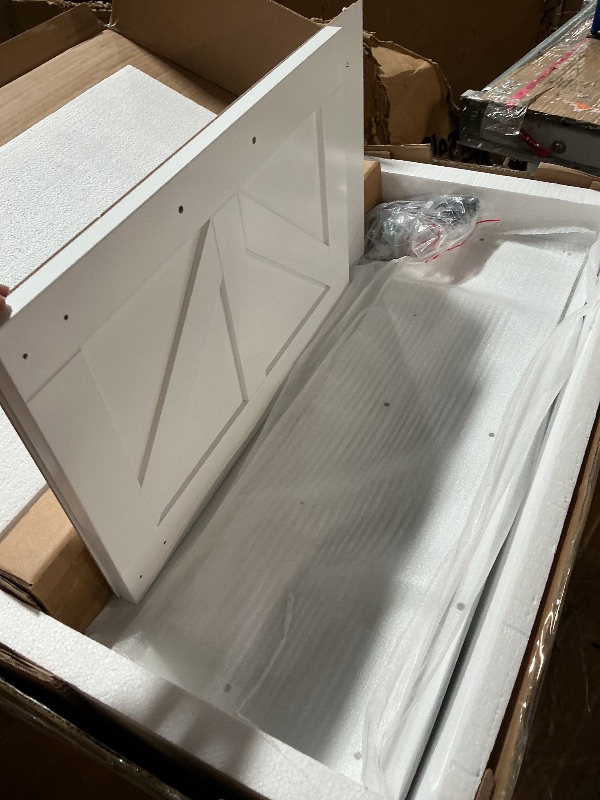 Photo 1 of ***STOCK IMAGE FOR REFERENCE*** Bathroom Wall Cabinet, 23x25 Inch Farmhouse Medicine Cabinet Over Toilet with Drawer 2 Doors, Motion Lighting & Adjustable Shelves, White Above Toilet Storage for Laundry, Kitchen