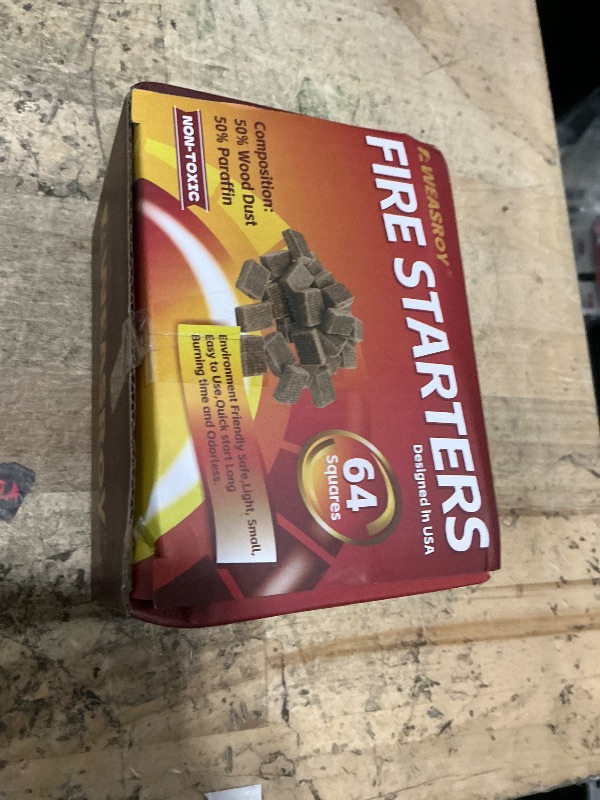 Photo 1 of 1 PACK Fire Starter Squares 192 - Fire Starters for Fireplace,Chimney,BBQ Grill,Camping Fire,Wood Stove - Water Resistant and Safe Odourless - Camping Accessories