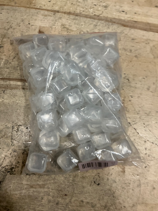 Photo 1 of  Reusable Ice Cubes - Non Melting, Refreezable Plastic Ice Cubes for Drinks | Keep Whiskey, Wine, Cocktails, Coffee Cold Without Watering Down | BPA Free (Transparent)