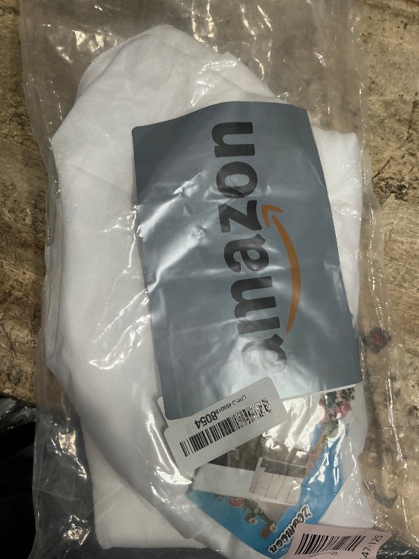 Photo 1 of 10 x 10 Feet White Backdrop Curtain for Partie, Background Curtains for Photoshoot, Birthday, Wedding, Halloween, Thanksgiving, Christmas, New Year Party Decorations 5Ft x 10Ft, 2 Panels